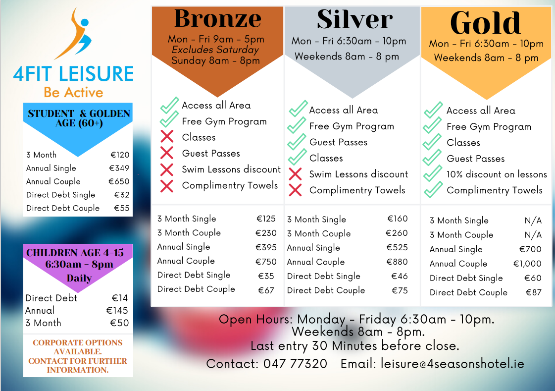 Leisure Club - Membership Packages | Four Seasons Monaghan